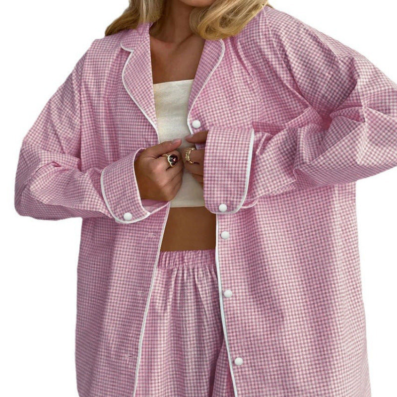 New Plaid Pajama Two-Piece Thin Set