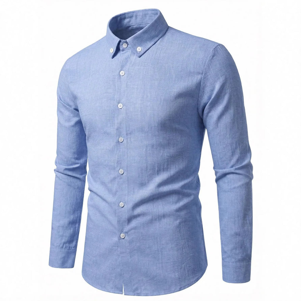 Men's Long Sleeve Solid Color Casual Breathable Shirt