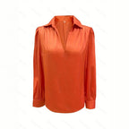 Satin Pleated Long Sleeve Top Womens