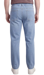 Men’s Lightweight Casual Elastic Waist Pull-On Jeans – Denim & Twill Pants with Easy Fit