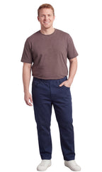 Men’s Lightweight Casual Elastic Waist Pull-On Jeans – Denim & Twill Pants with Easy Fit