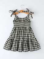 Mommy & Me Plaid Girl Smocked Ruffle Dress