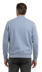 Men's Classic Zip-Up Baseball Fleece Jacket in Lightweight Cotton Blend Fabric with Sporty Edge