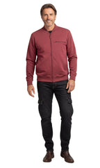 Men's Classic Zip-Up Baseball Fleece Jacket in Lightweight Cotton Blend Fabric with Sporty Edge