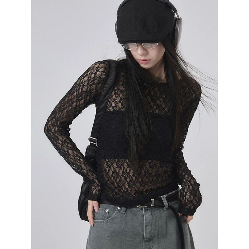 Japanese-style Y2K Bubble-cutout 3D Long-sleeve Top