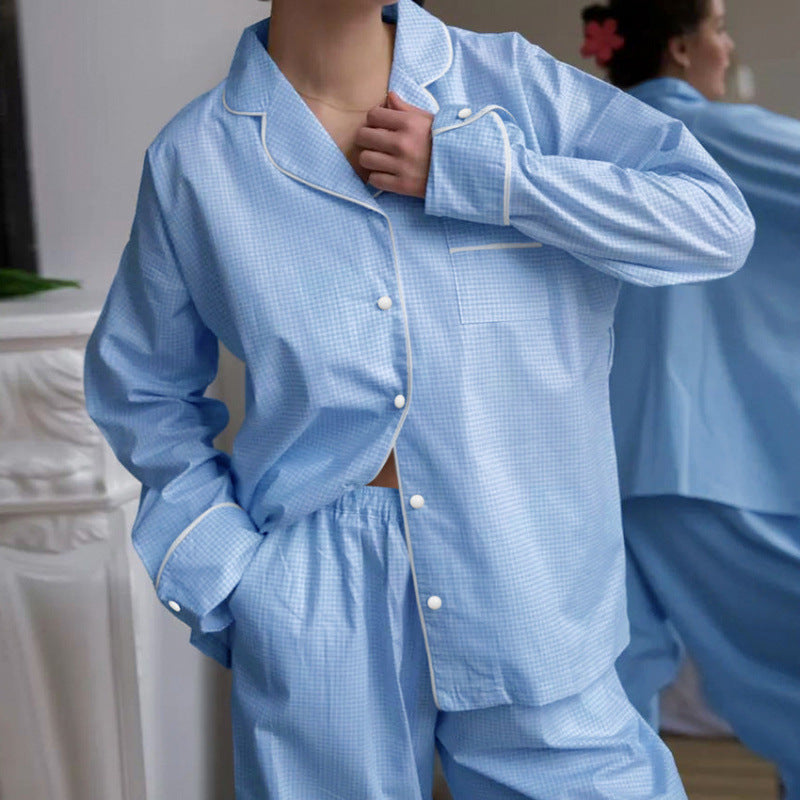 New Plaid Pajama Two-Piece Thin Set