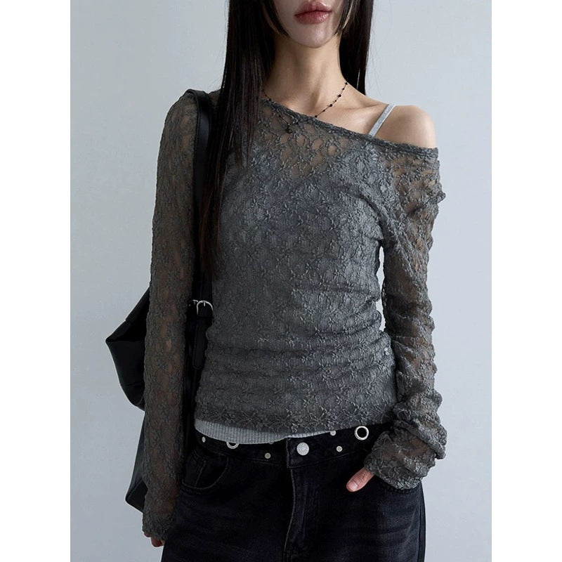 Japanese-style Y2K Bubble-cutout 3D Long-sleeve Top