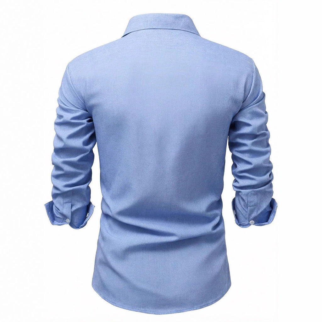 Men's Long Sleeve Solid Color Casual Breathable Shirt