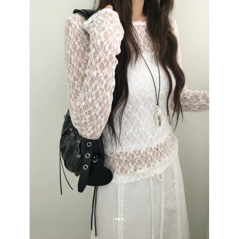 Japanese-style Y2K Bubble-cutout 3D Long-sleeve Top