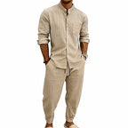 High street Striped Henley Shirt Jogger Pants