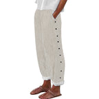 Women's Striped Casual Trousers Lightweight  Blend Stretch Pants