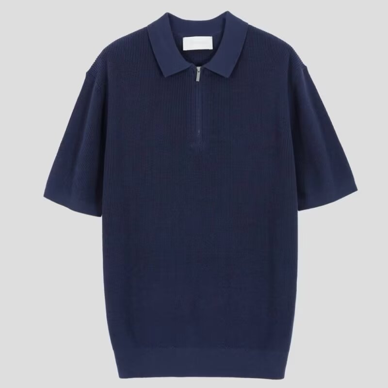 Men's Summer Short-Sleeve Solid-Color Slim-Fit Knit t-Shirt