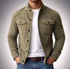 Vintage Single-breasted Jacket Men's Casual Motorcycle Faux Suede Tops