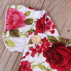 Luxury Modern Cute Floral Romper Baby Girls Clothes Jumpsuit Romper Headband Toddler Dress With Bow For Girls