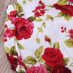 Luxury Modern Cute Floral Romper Baby Girls Clothes Jumpsuit Romper Headband Toddler Dress With Bow For Girls