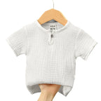 Kids Cotton Linen Long Sleeve T-Shirt | Soft Casual Top for Babies and Toddlers