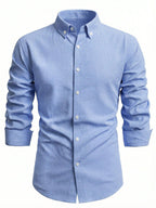 Men's Long Sleeve Solid Color Casual Breathable Shirt