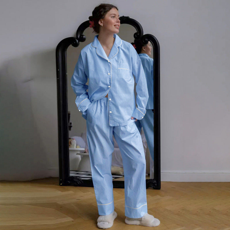 New Plaid Pajama Two-Piece Thin Set