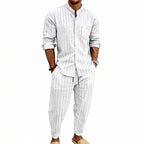 High street Striped Henley Shirt Jogger Pants