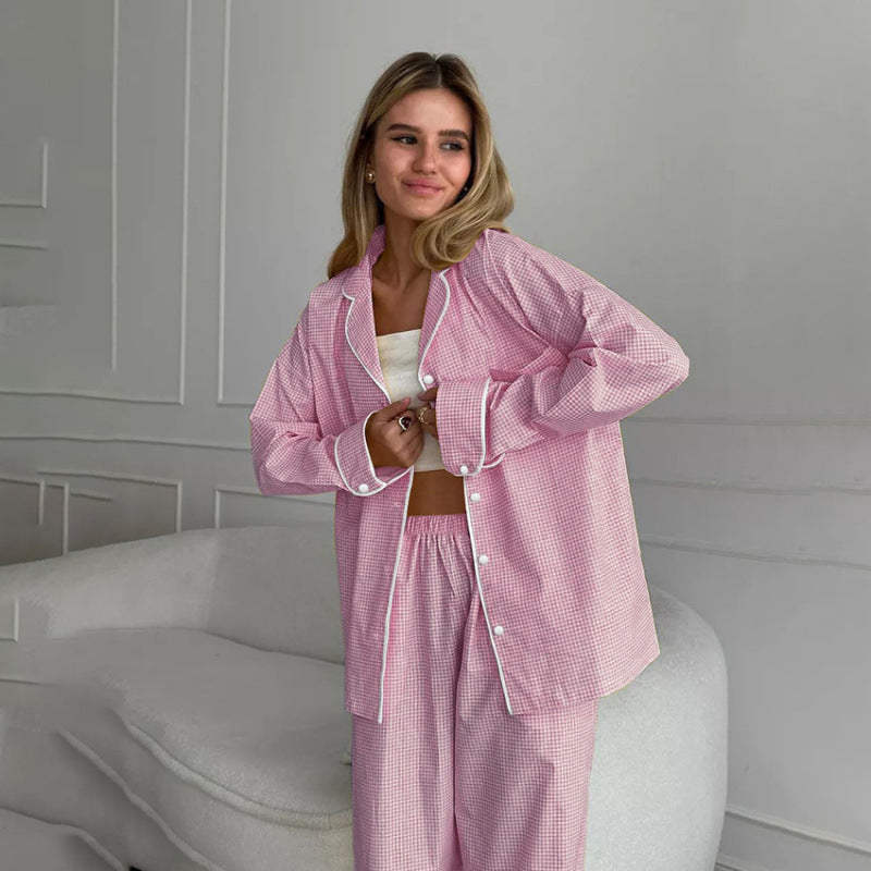 New Plaid Pajama Two-Piece Thin Set