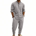 High street Striped Henley Shirt Jogger Pants