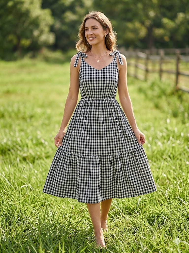 Mommy & Me Adult Plaid Smocked Dress