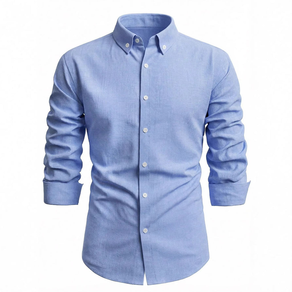 Men's Long Sleeve Solid Color Casual Breathable Shirt