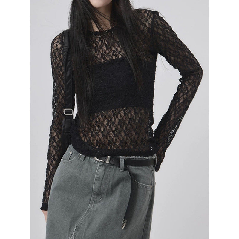 Japanese-style Y2K Bubble-cutout 3D Long-sleeve Top