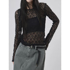 Japanese-style Y2K Bubble-cutout 3D Long-sleeve Top